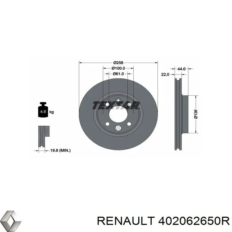 Купити 402062650R Renault (RVI) Ротор гальмівний