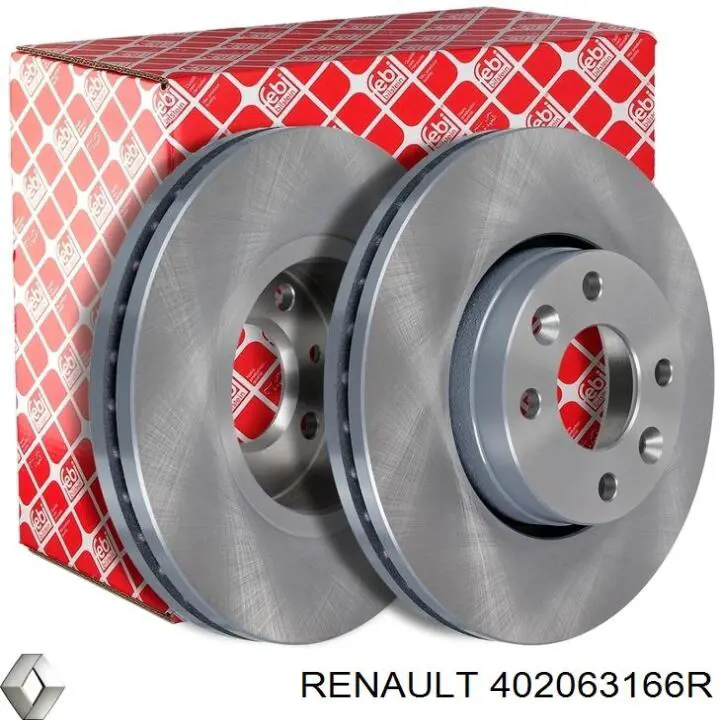 Диск переднього гальма Renault (RVI) 402063166R ціна, від 40.52 USD