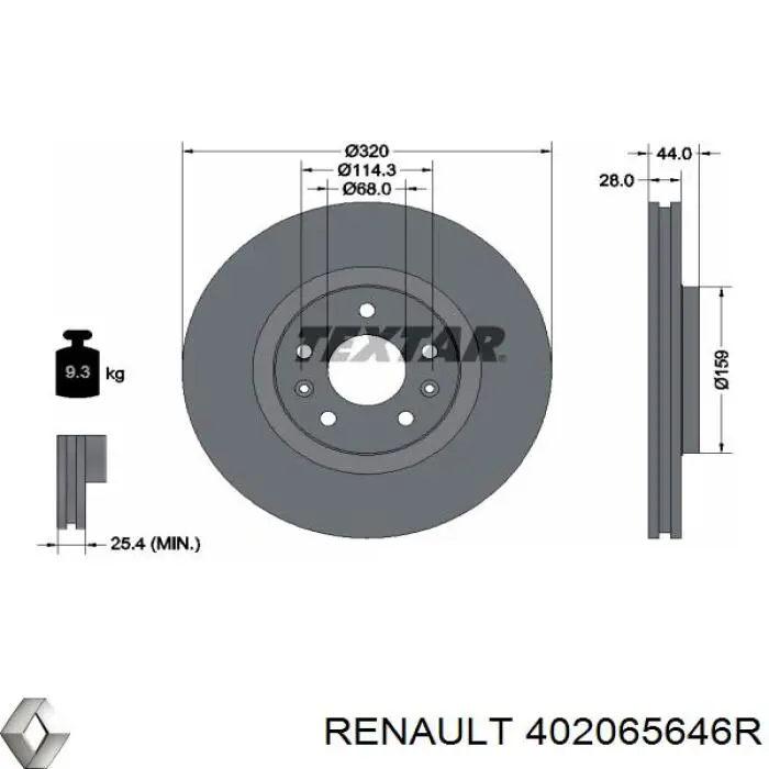 402065646R Renault (RVI) диск гальмівний передній
