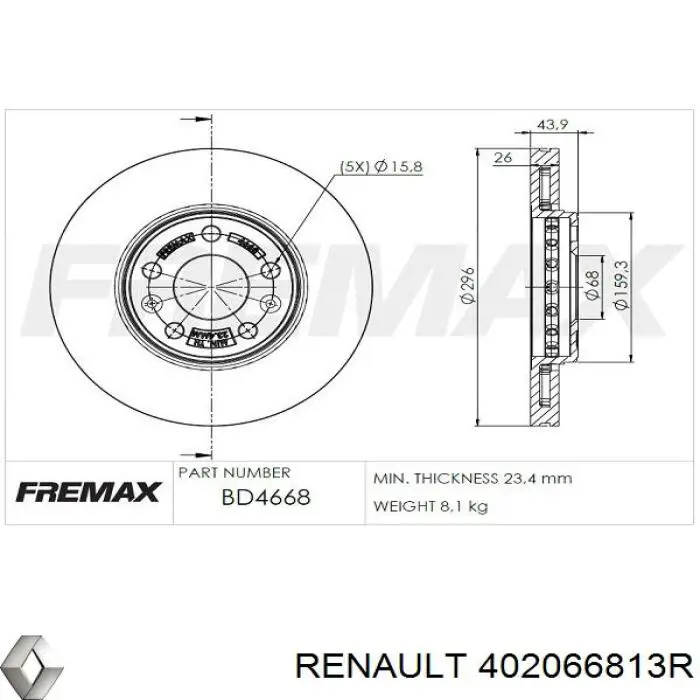 Купити 402066813R Renault (RVI) Ротор гальмівний