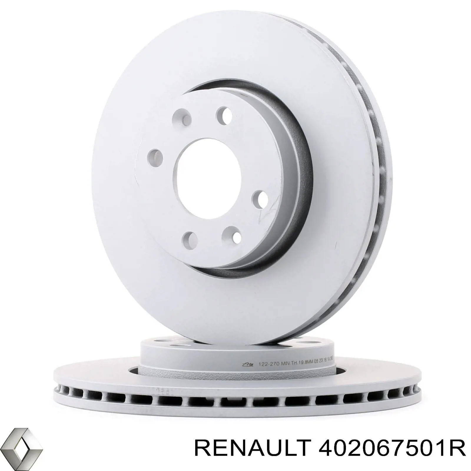 Диск переднього гальма Renault (RVI) 402067501R ціна, від 38.91 USD