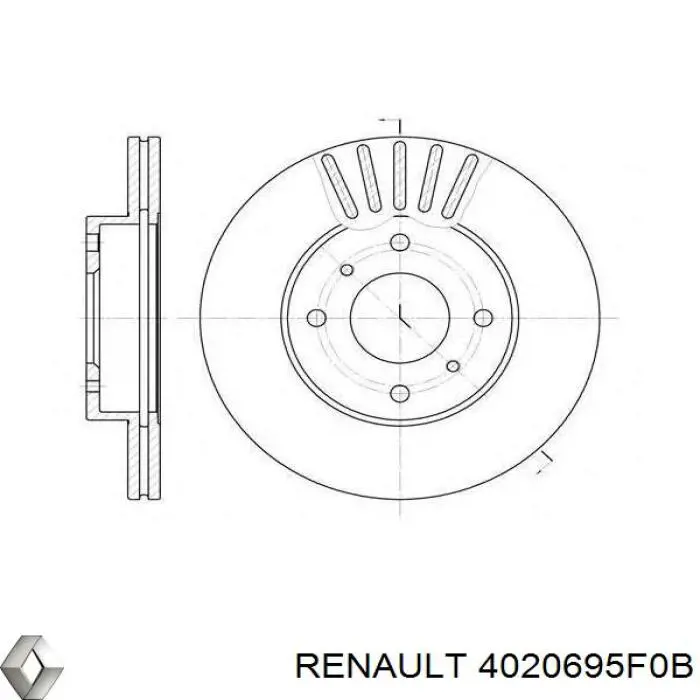 Диск гальмівний передній 4020695F0B Renault (RVI)