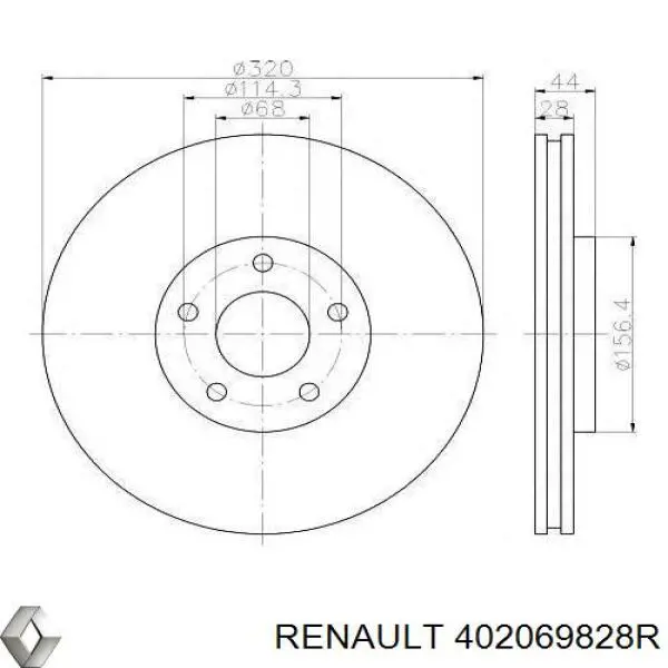 402069828R Renault (RVI) диск гальмівний передній