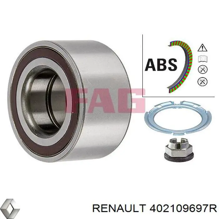 Комплект підшипник маточини передньої Renault (RVI) 402109697R ціна, від 43.25 USD