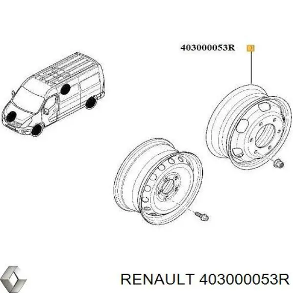 Диск колісний стальний (штампований) 403000053R Renault (RVI)