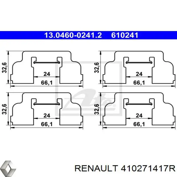 410271417R Renault (RVI) комплект пружинок кріплення дискових колодок, передніх