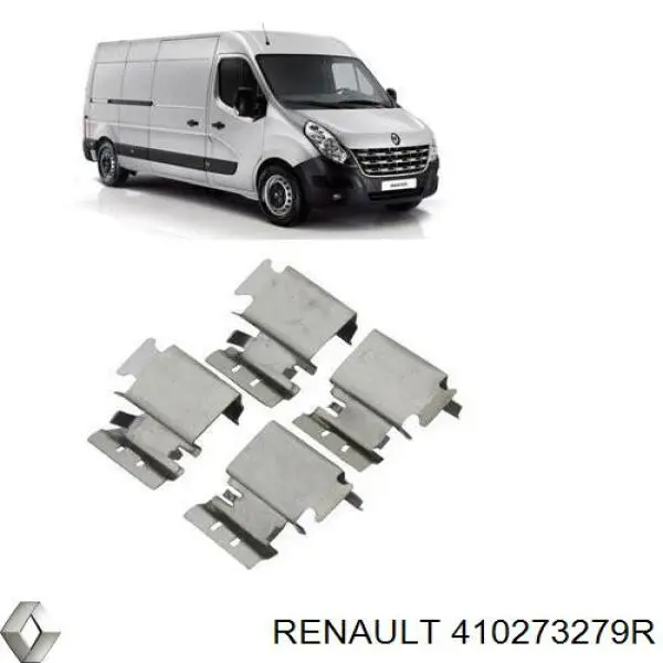 Комплект пружинок кріплення дискових колодок, передніх Renault (RVI) 410273279R ціна, від 4.23 USD