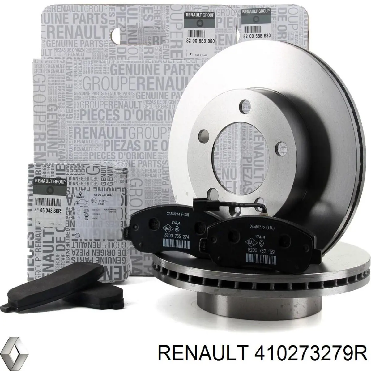 Комплект пружинок кріплення дискових колодок, передніх Renault (RVI) 410273279R