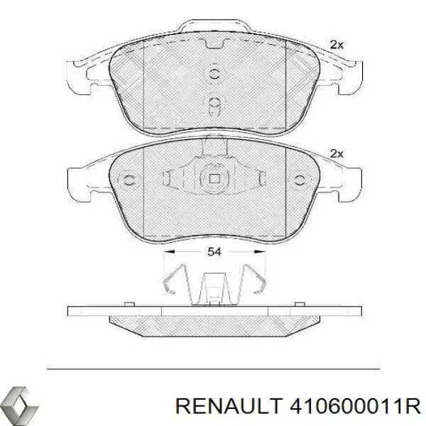 Передні тормозні колодки 410600011R Renault (RVI)