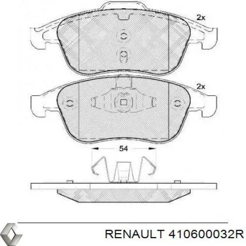 Гальмівні колодки Renault (RVI) 410600032R ціна, від 27.64 USD