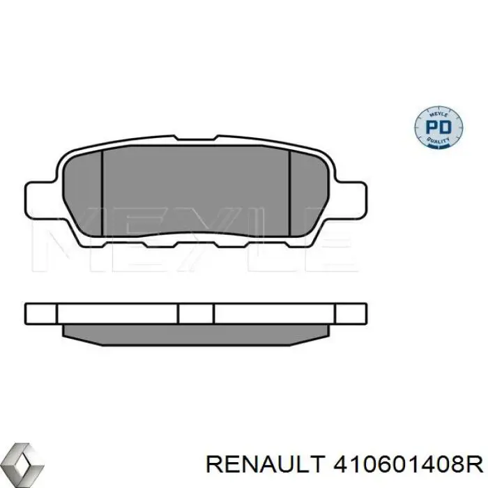 Колодки гальмові задні, дискові 410601408R Renault (RVI)