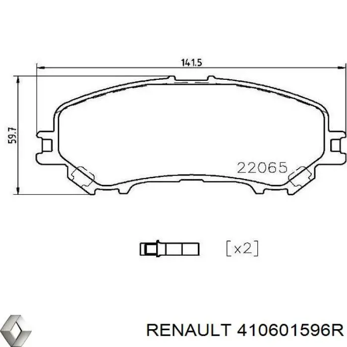 Купити 410601596R Renault (RVI) Колодки гальмівні передні, дискові