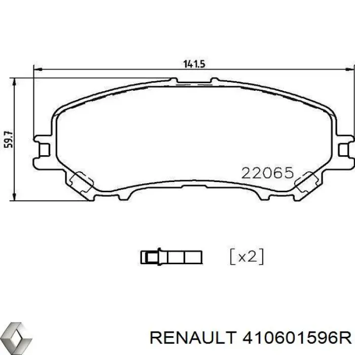 Гальмівні колодки Renault (RVI) 410601596R ціна, від 31.57 USD