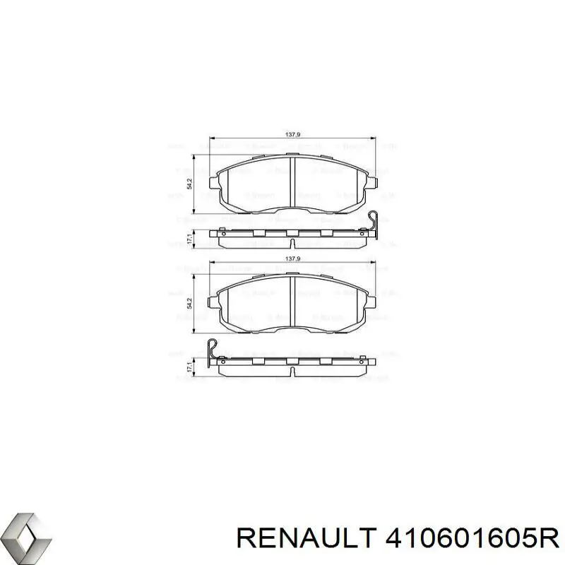 410601605R Renault (RVI) колодки гальмівні передні, дискові