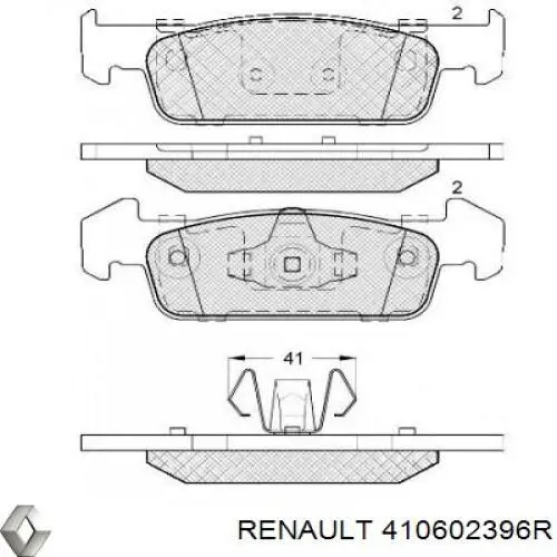 Тормозні колодки Renault (RVI) 410602396R