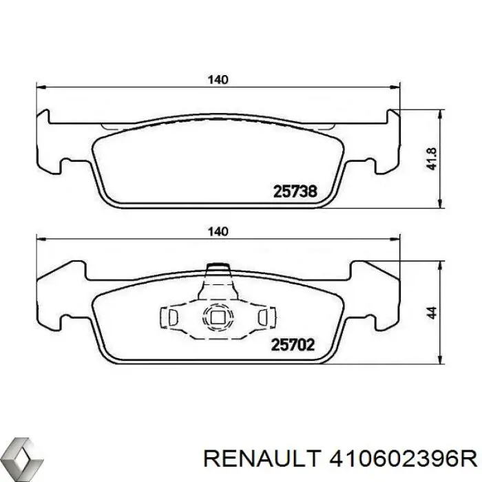 410602396R Renault (RVI) колодки гальмівні передні, дискові