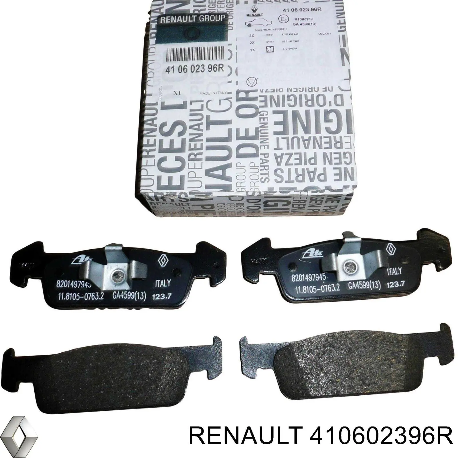Передні тормозні колодки 410602396R Renault (RVI)
