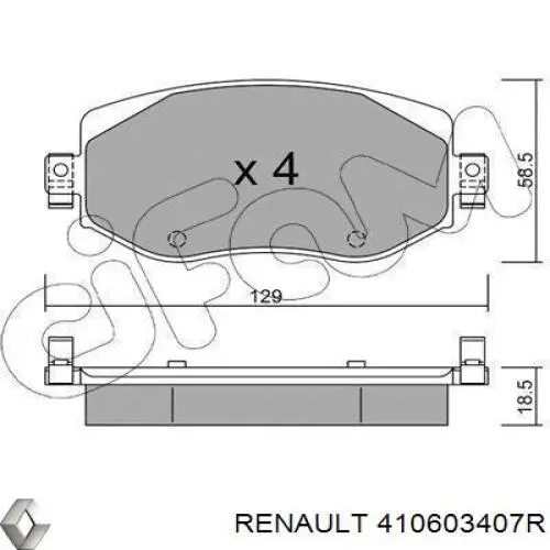 Тормозні колодки Renault (RVI) 410603407R