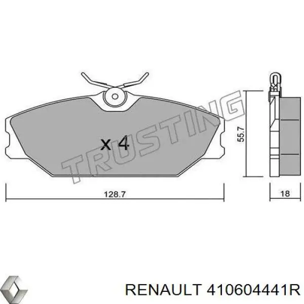 410604441R Renault (RVI) Передні гальмівні колодки