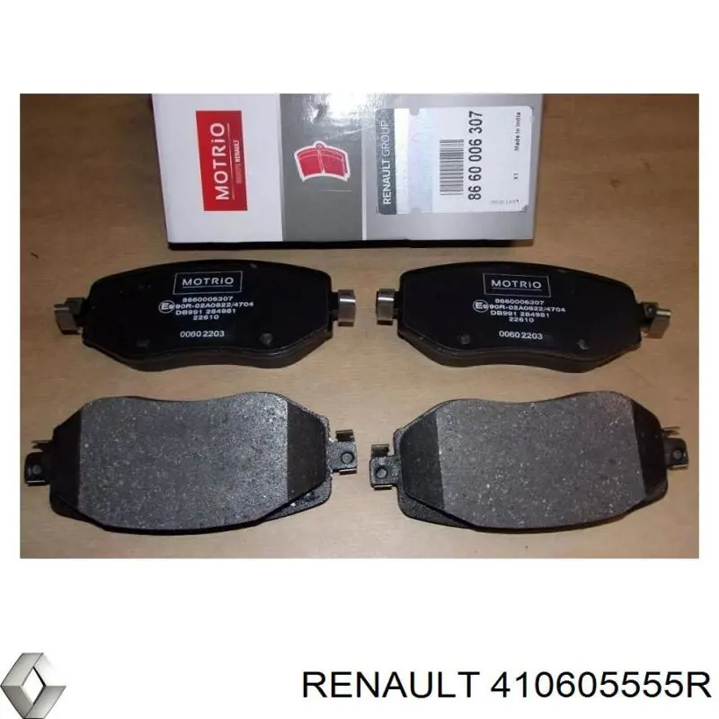 Колодки гальмівні передні, дискові 410605555R Renault (RVI)