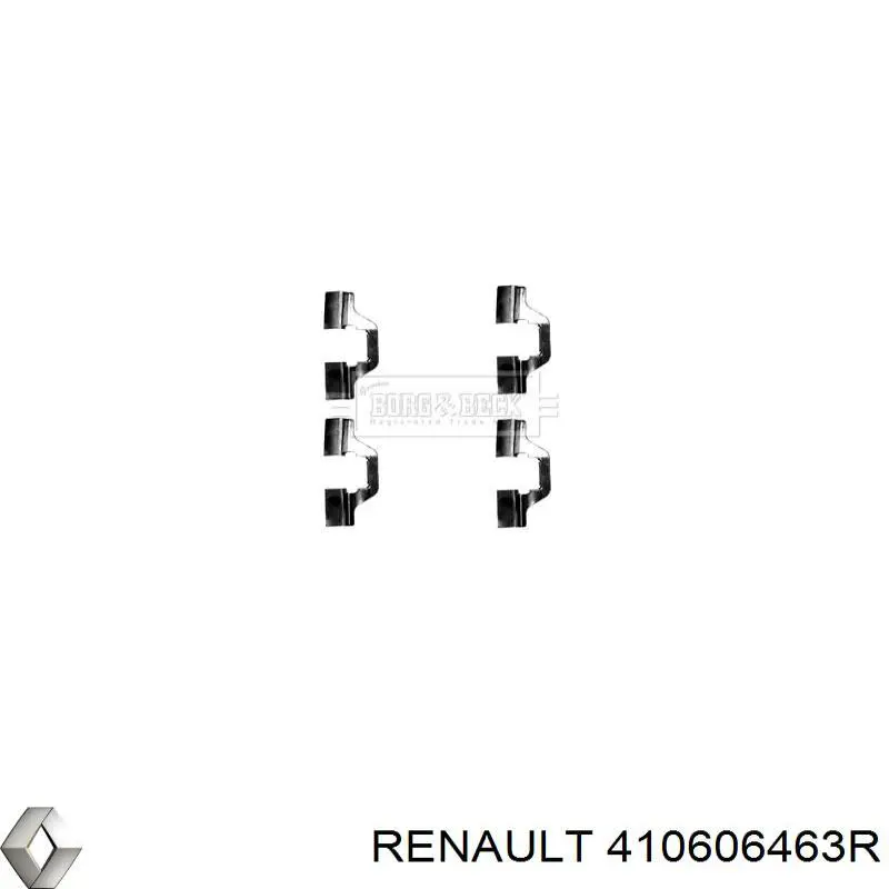 Комплект пружинок кріплення дискових колодок, передніх Renault (RVI) 410606463R