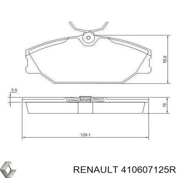 410607125R Renault (RVI) колодки гальмівні передні, дискові