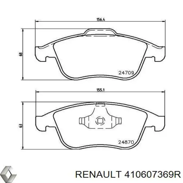 Купити 410607369R Renault (RVI) Колодки гальмівні передні, дискові