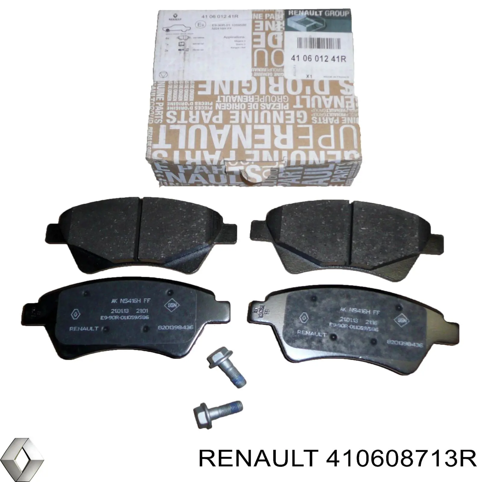 Колодки гальмівні передні, дискові 410608713R Renault (RVI)