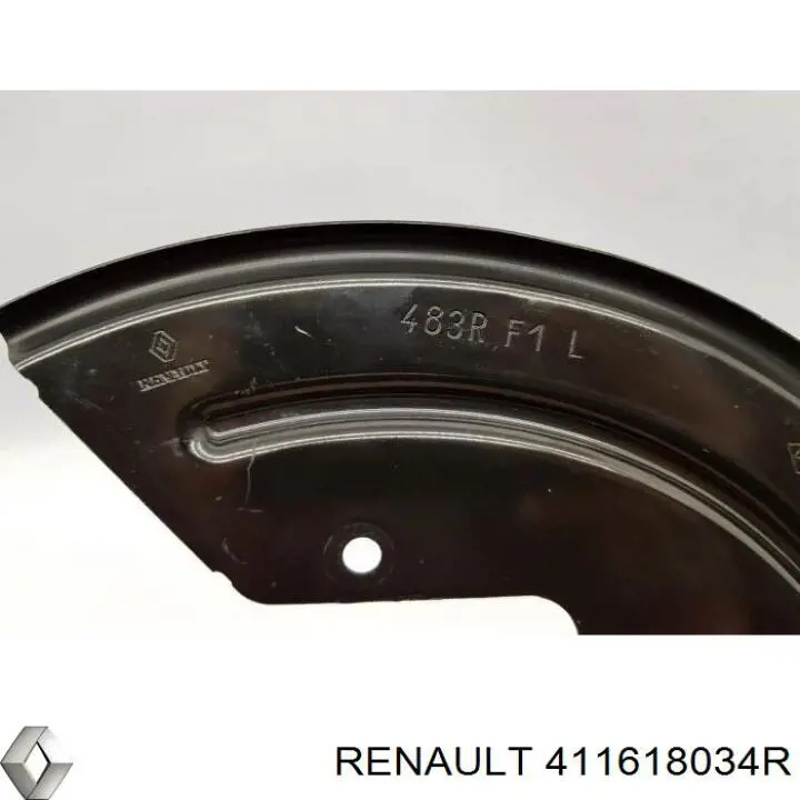 Захист гальмівного диска, переднього, лівого 411618034R Renault (RVI)