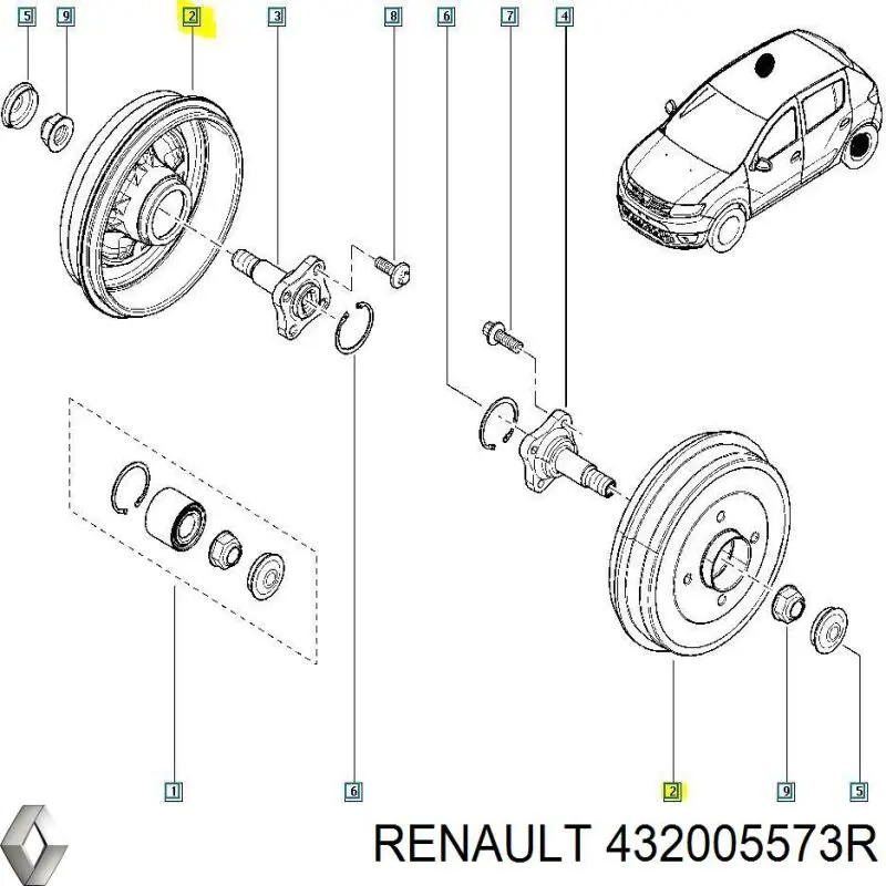 Купити 432005573R Renault (RVI) Барабан гальмівний задній