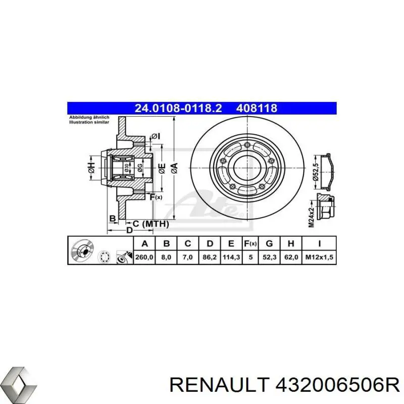 Купити 432006506R Renault (RVI) Диск заднього гальма