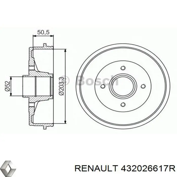 Купити 432026617R Renault (RVI) Барабан гальмівний задній