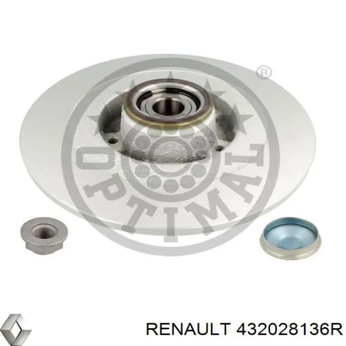Купити 432028136R Renault (RVI) Диск заднього гальма