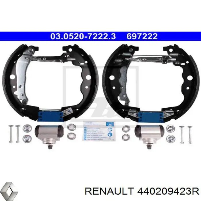 Колодки гальмові задні, барабанні Renault (RVI) 440209423R ціна, від 71.52 USD