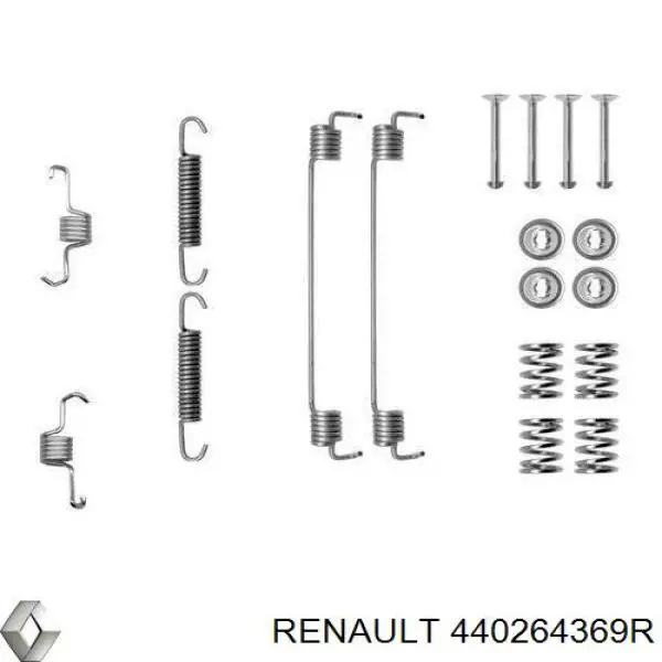 Купити 440264369R Renault (RVI) Монтажний комплект задніх барабанних колодок