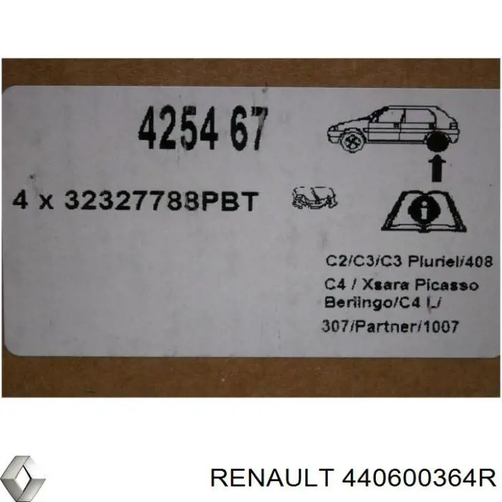 Задні гальмівні колодки Renault (RVI) 440600364R ціна, від 16.49 USD