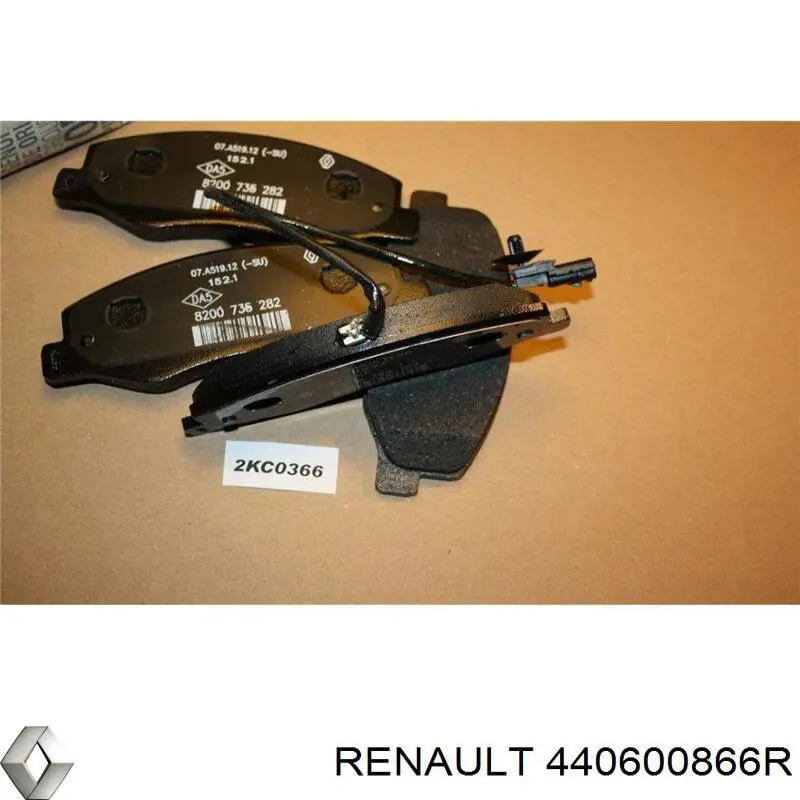 440600866R Renault (RVI) колодки гальмові задні, дискові