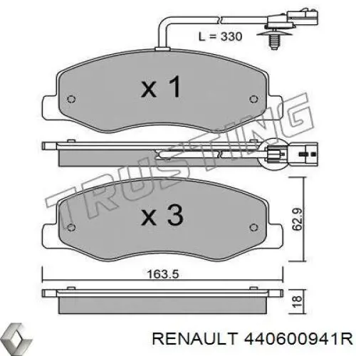 Задні гальмівні колодки 440600941R Renault (RVI)