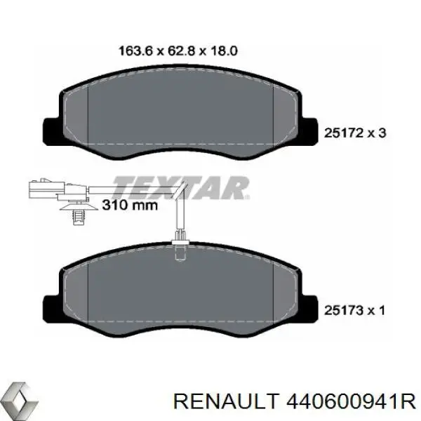 Купити 440600941R Renault (RVI) Задні колодки