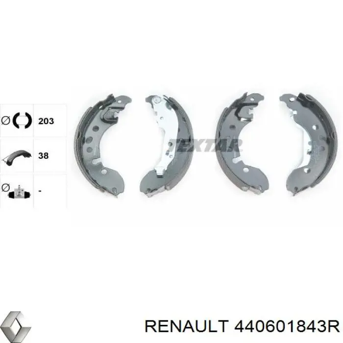 Купити 440601843R Renault (RVI) Колодки гальмові задні, барабанні