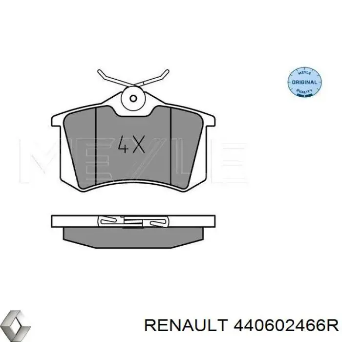 Задні гальмівні колодки 440602466R Renault (RVI)
