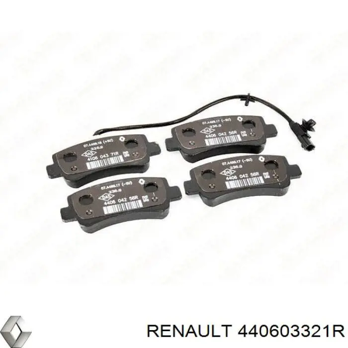 Задні гальмівні колодки Renault (RVI) 440603321R ціна, від 40.21 USD