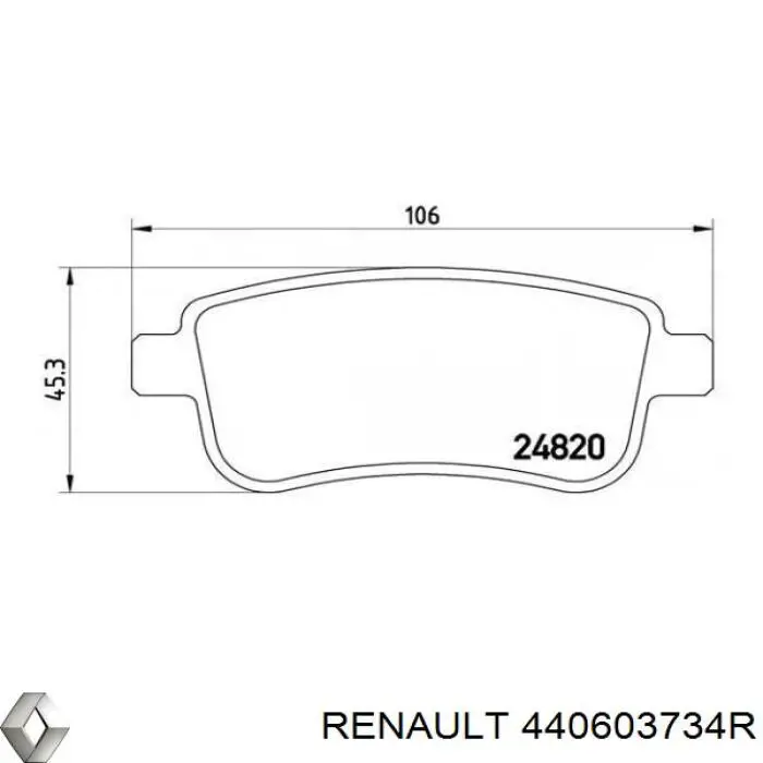 440603734R Renault (RVI) колодки гальмові задні, дискові