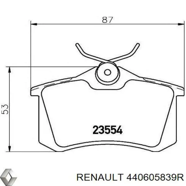 440605839R Renault (RVI) колодки гальмові задні, дискові