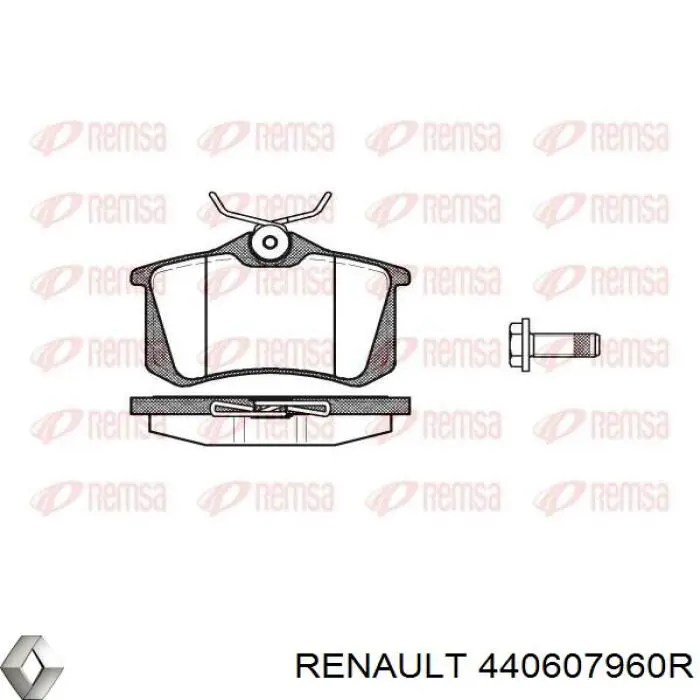 Задні гальмівні колодки Renault (RVI) 440607960R ціна, від 21.79 USD