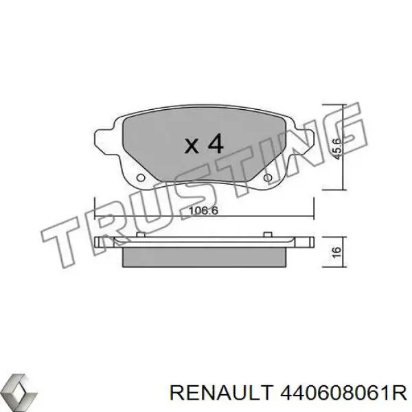 Задні дискові колодки Renault (RVI) 440608061R
