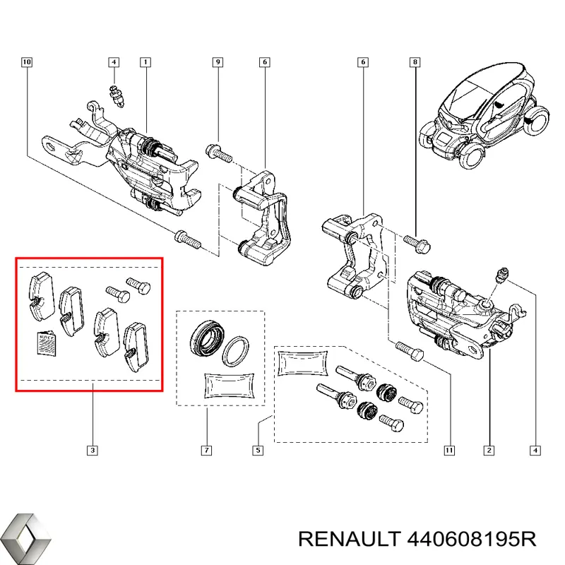 Задні гальмівні колодки 440608195R Renault (RVI)