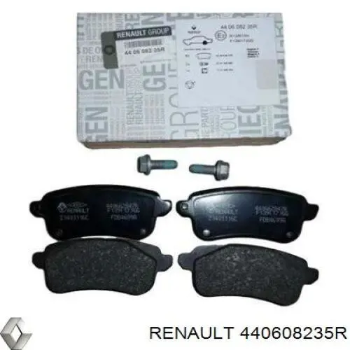 Задні гальмівні колодки Renault (RVI) 440608235R ціна, від 23.38 USD