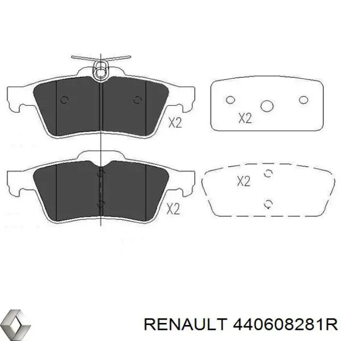 Задні дискові колодки Renault (RVI) 440608281R