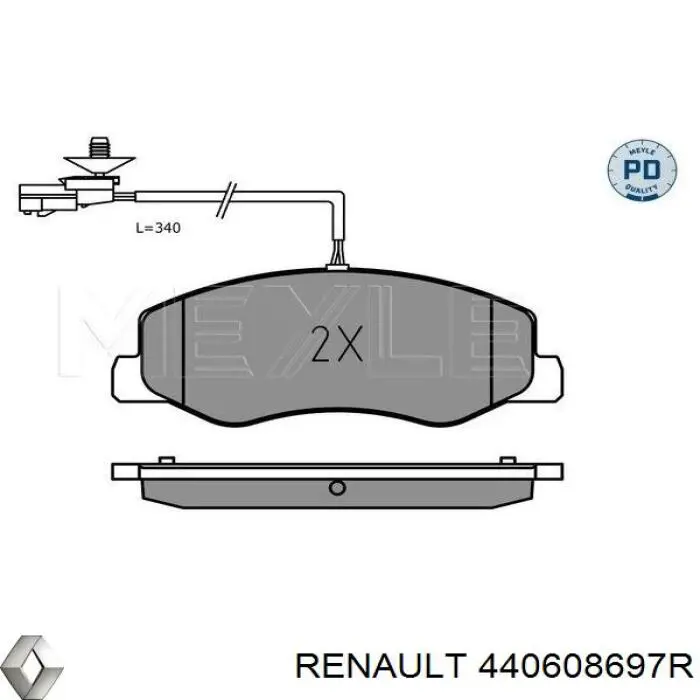 Задні гальмівні колодки Renault (RVI) 440608697R ціна, від 29.38 USD